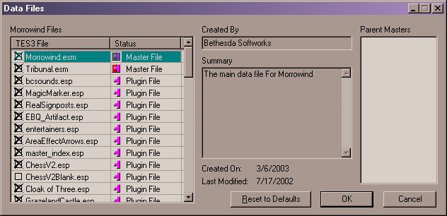 Plugin-Auswahlfenster